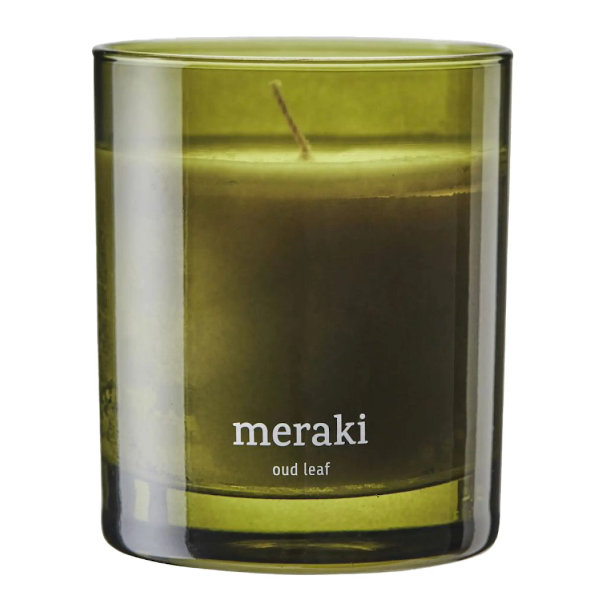 Meraki Doftljus oud leaf 9,5x8 cm grön