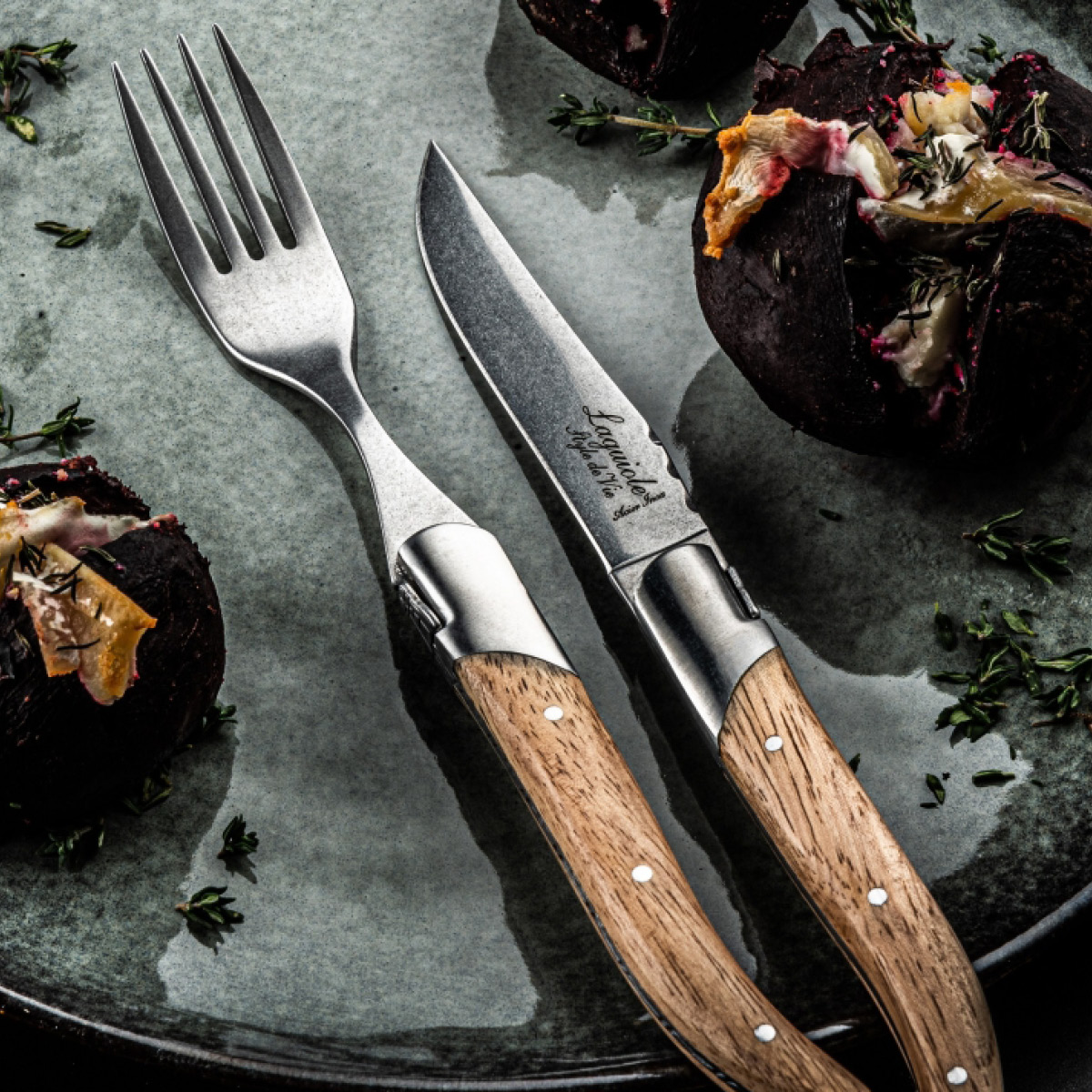 Laguiole Style de Vie Biffkniver 6 stk oak stonewash