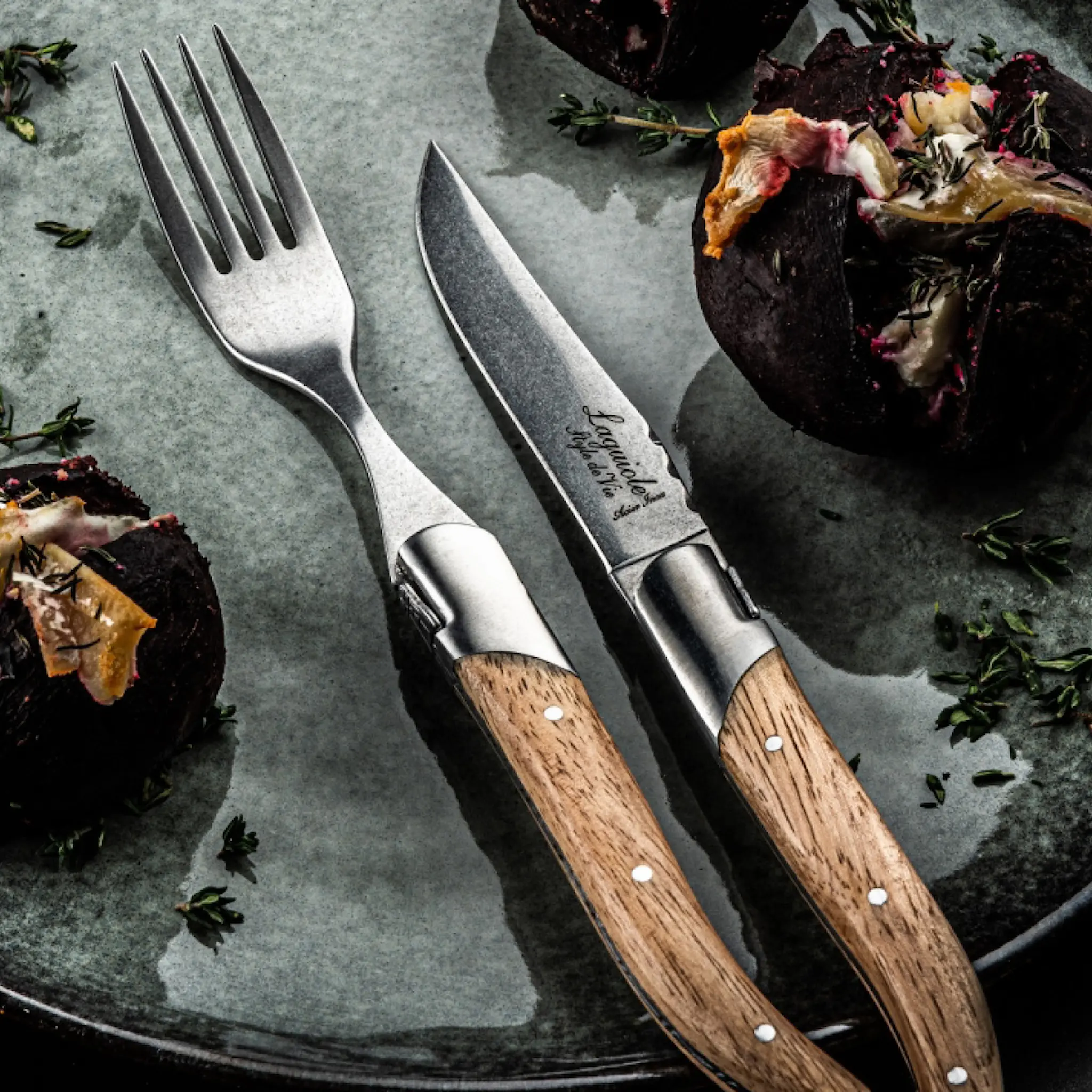 Laguiole Style de Vie Laguiole Pihviveitsi 6 kpl Tammi