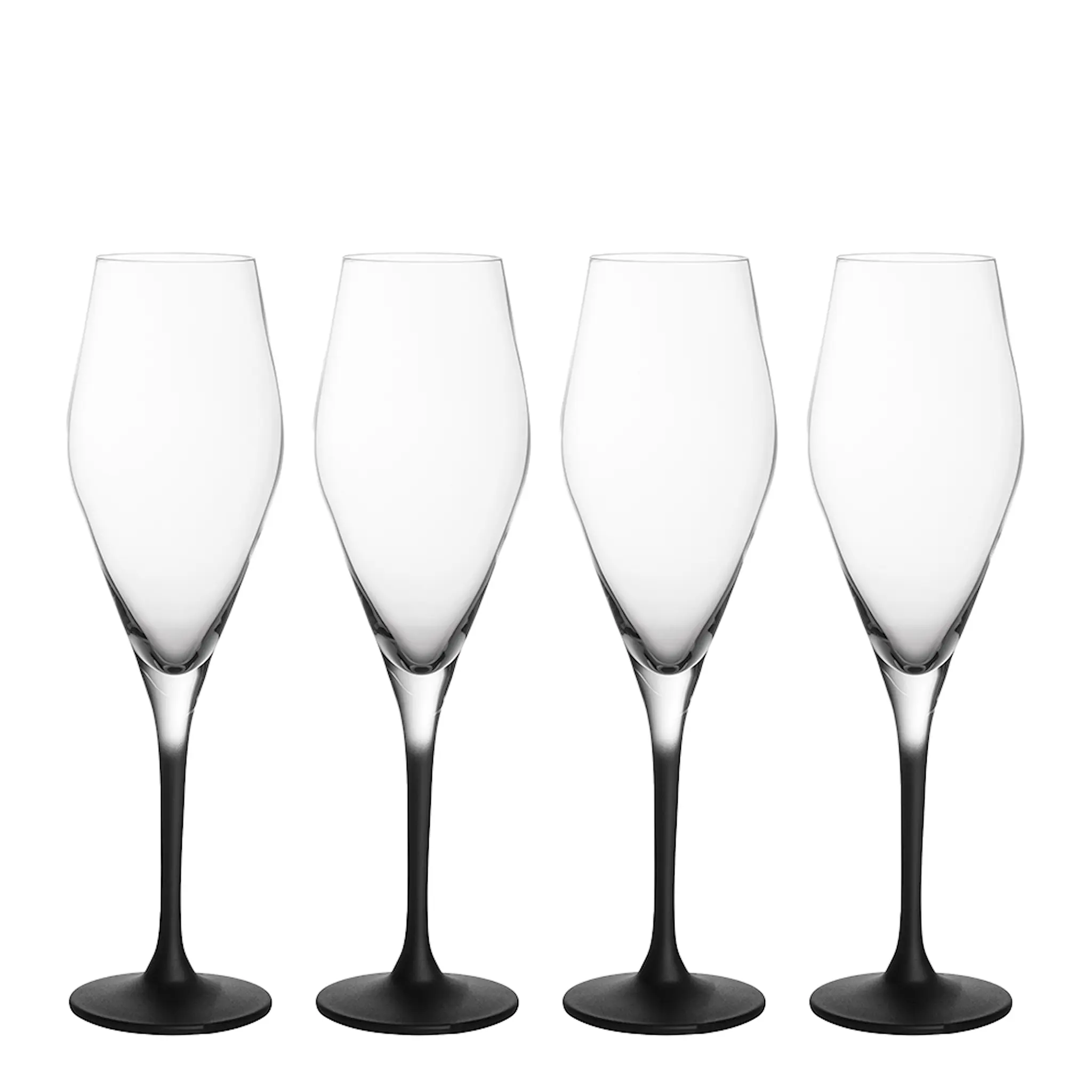 Villeroy & Boch Manufacture Rock Champagneglas 4-pack Klar/Svart fot