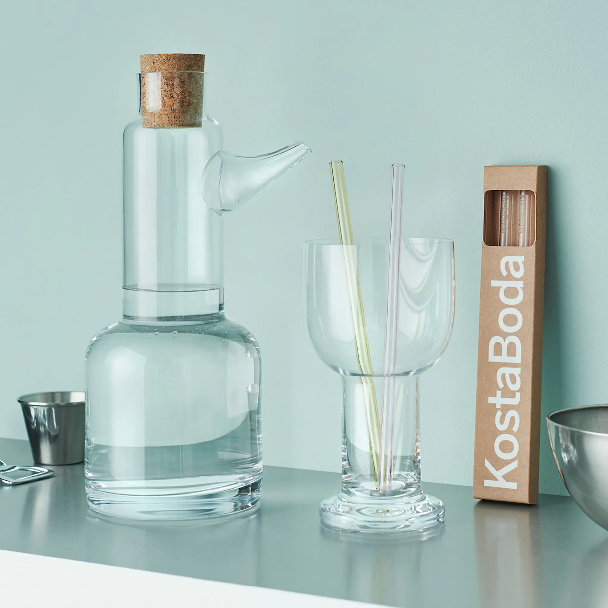 Kosta Boda Contrast Pilli 20 cm 2 kpl Roosa/Keltainen