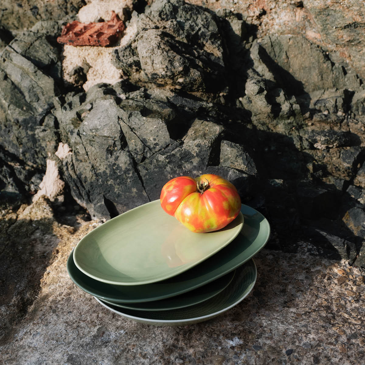 Arabia 24h oval tallerken 18x28 cm salviegrønn