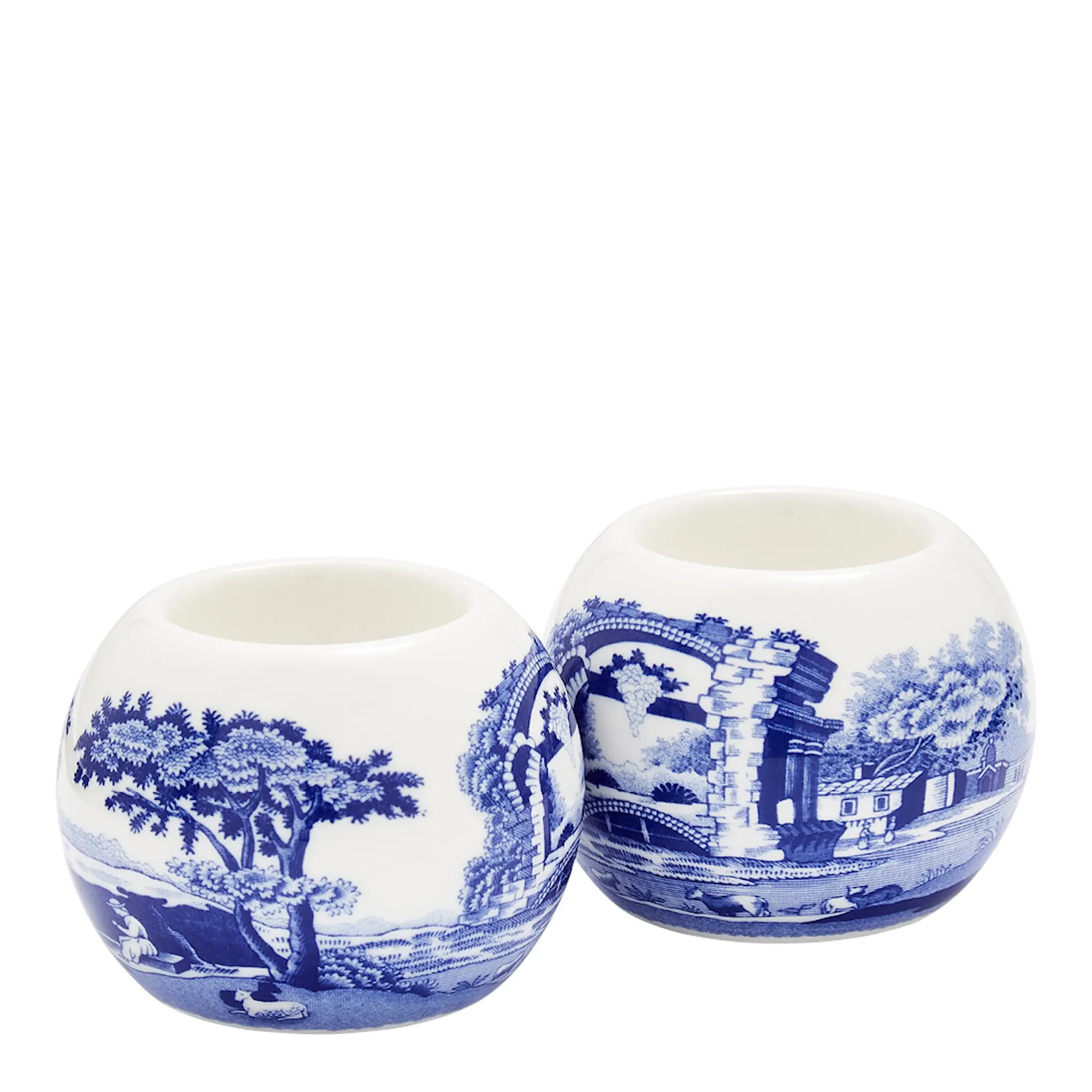 Spode Blue Italian ljuslykta 2-pack blå/vit