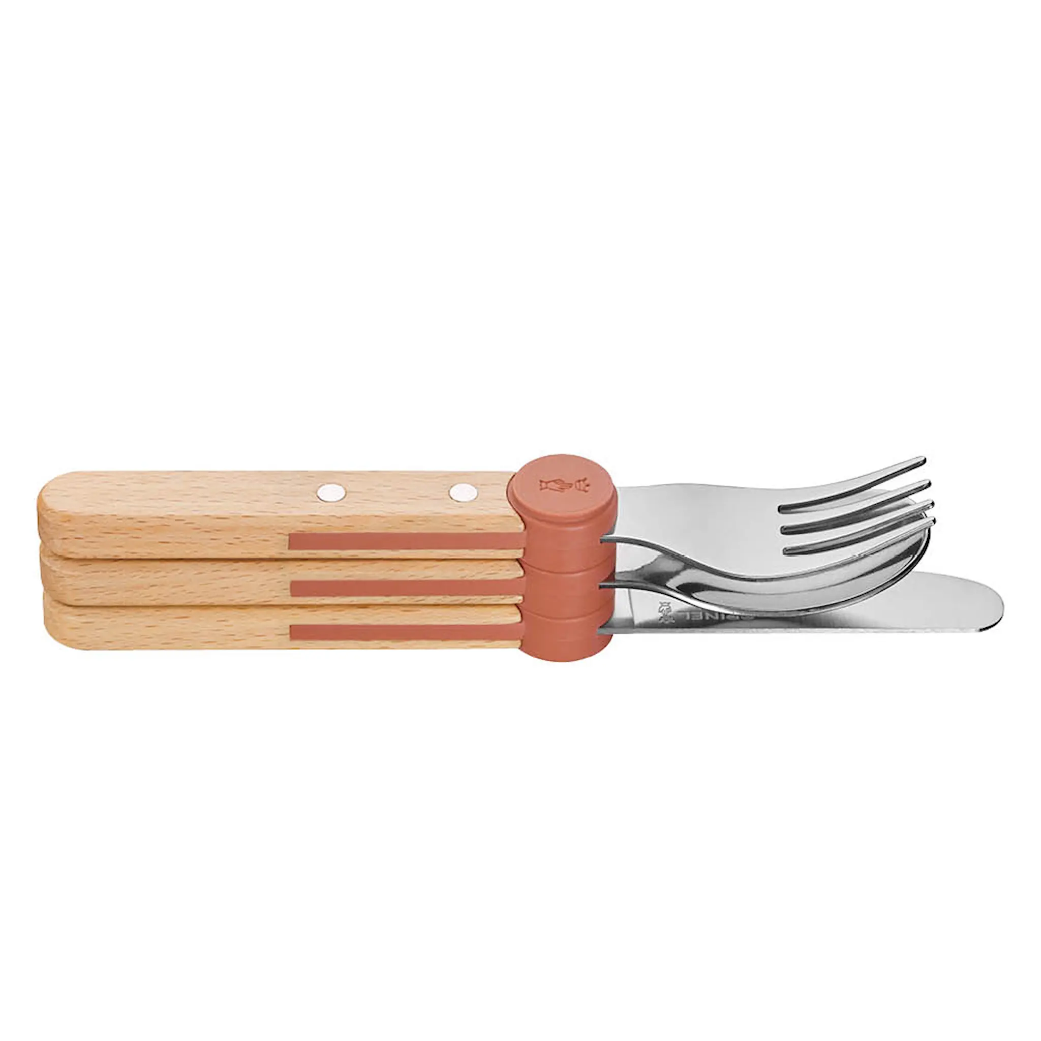 Opinel Petit Gourmet Lasten aterimet 3 osaa Koralli