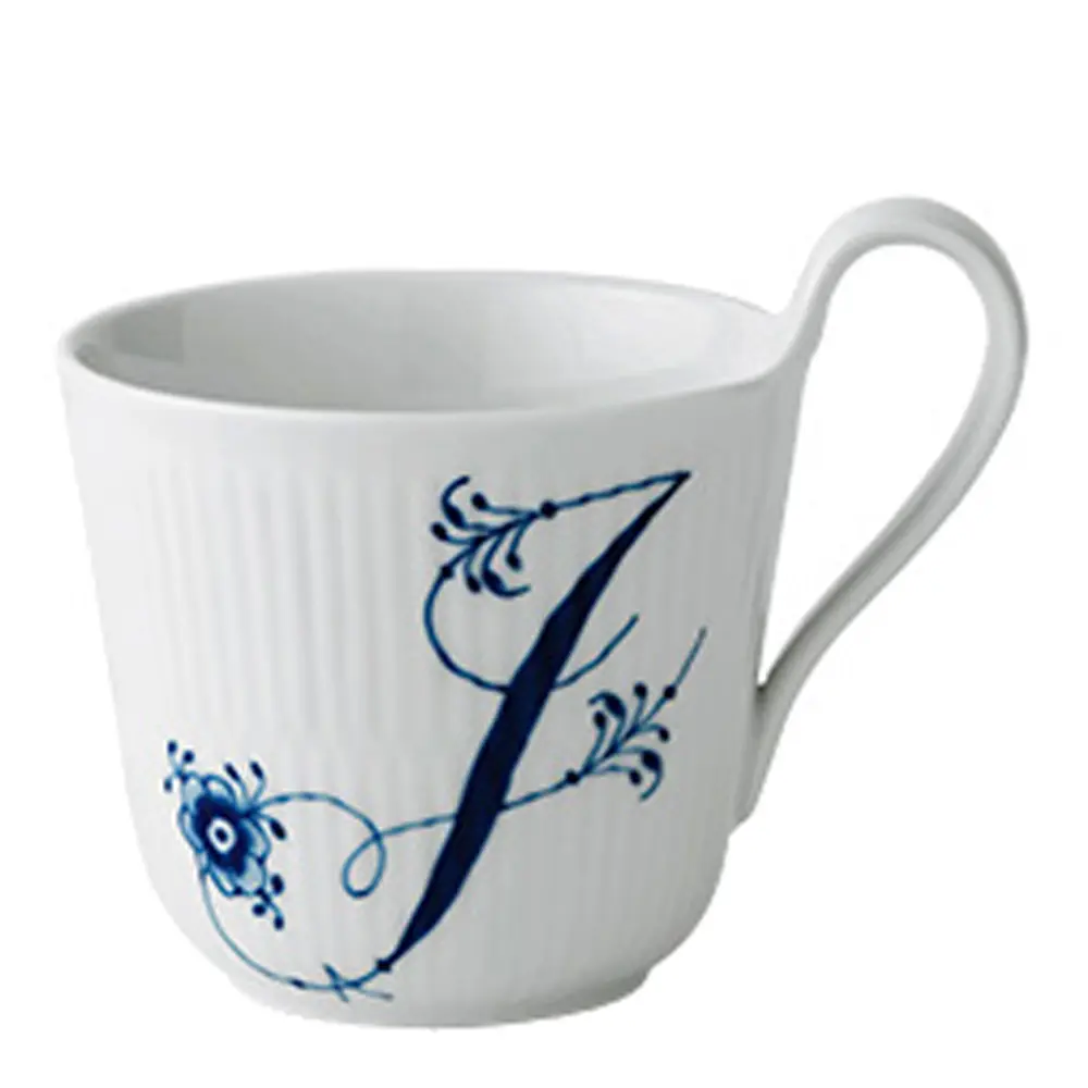 Blue Fluted Alphabet Muki 33 cl J