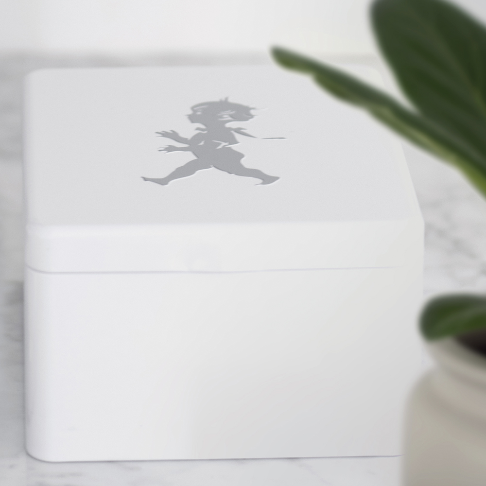 SOLSTICKAN Burk för tepåsar 4 fack Vit Högblank