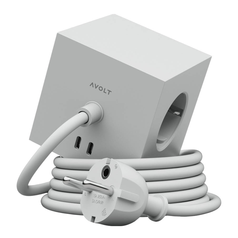 Avolt - Square 1 USB-C Jatkojohto 3 m Gotland Grey