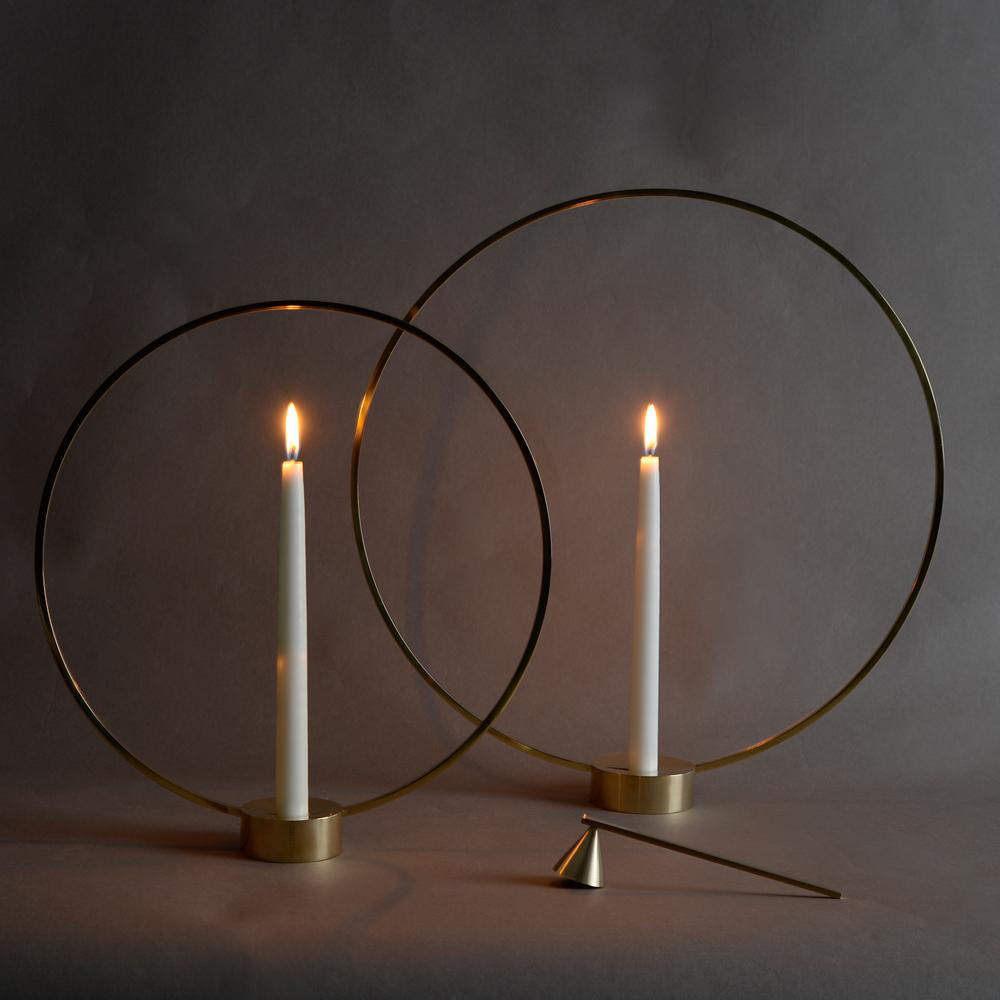 Klong Gloria lysestake 35x33 cm messing