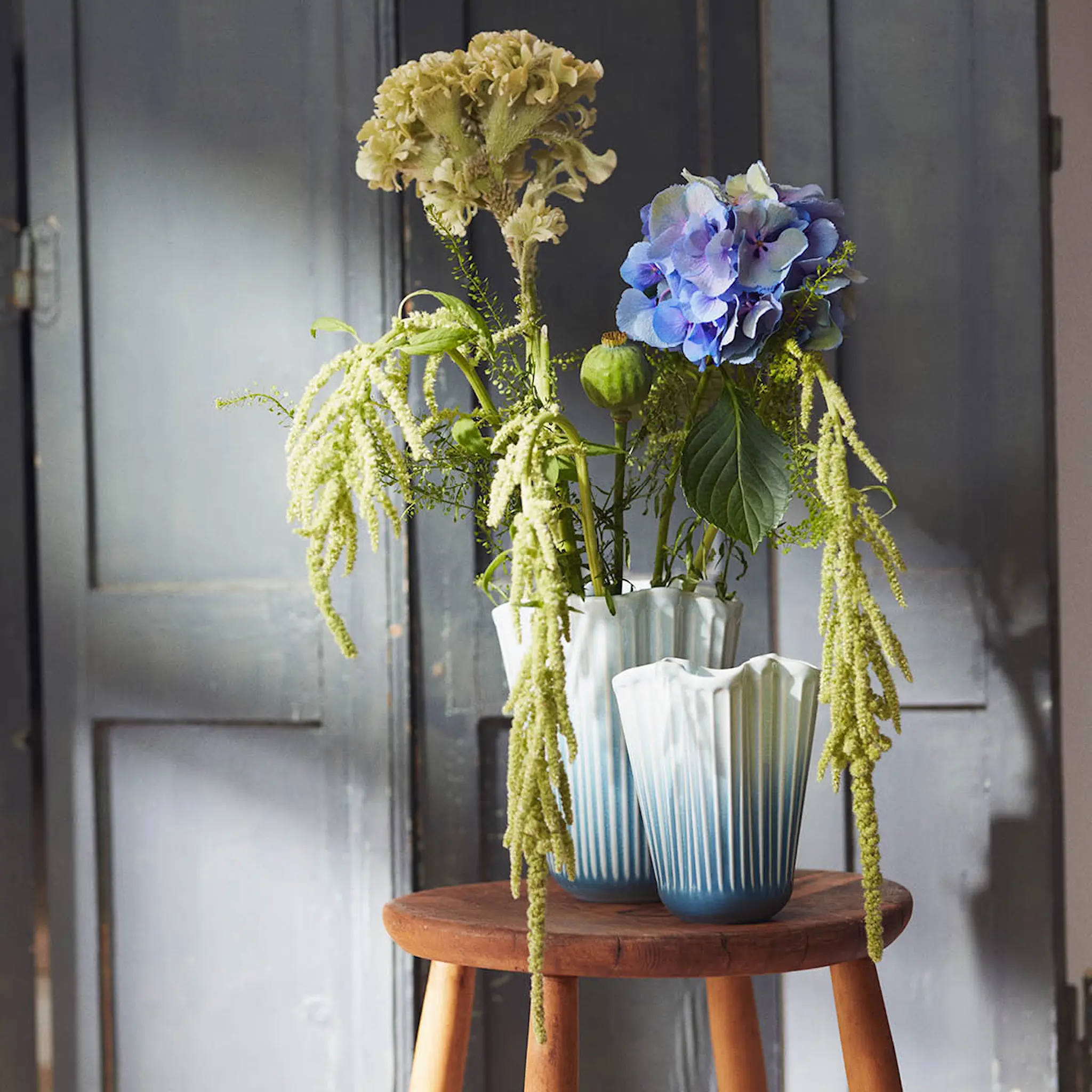 Kähler Hammershøi Unfold vas 16,5 cm blå