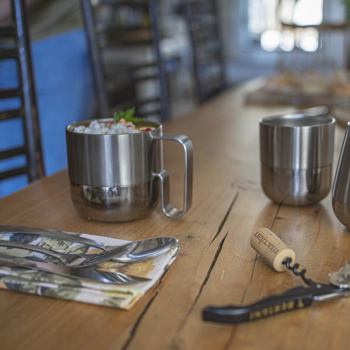 Klean Kanteen Rise mugg 41 cl med fliplock borstat stål