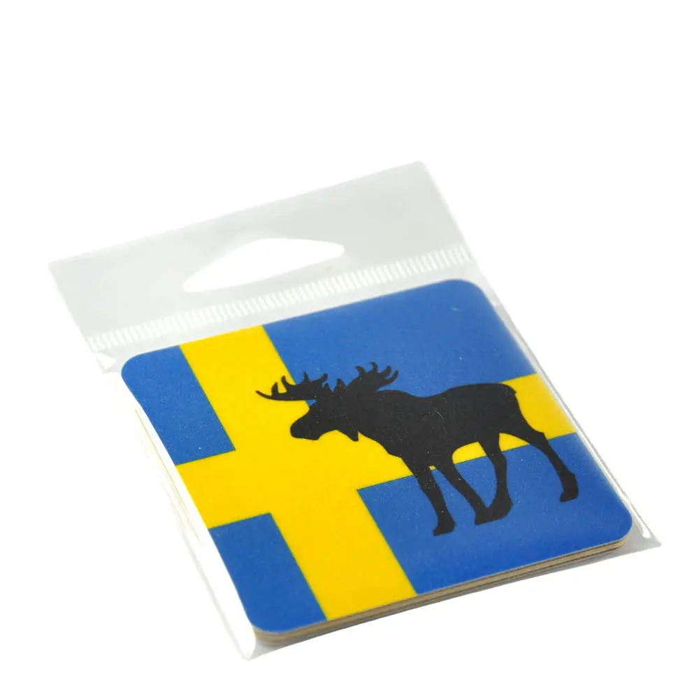 Magnet Elg Svensk flagg 6,5x6,5 cm