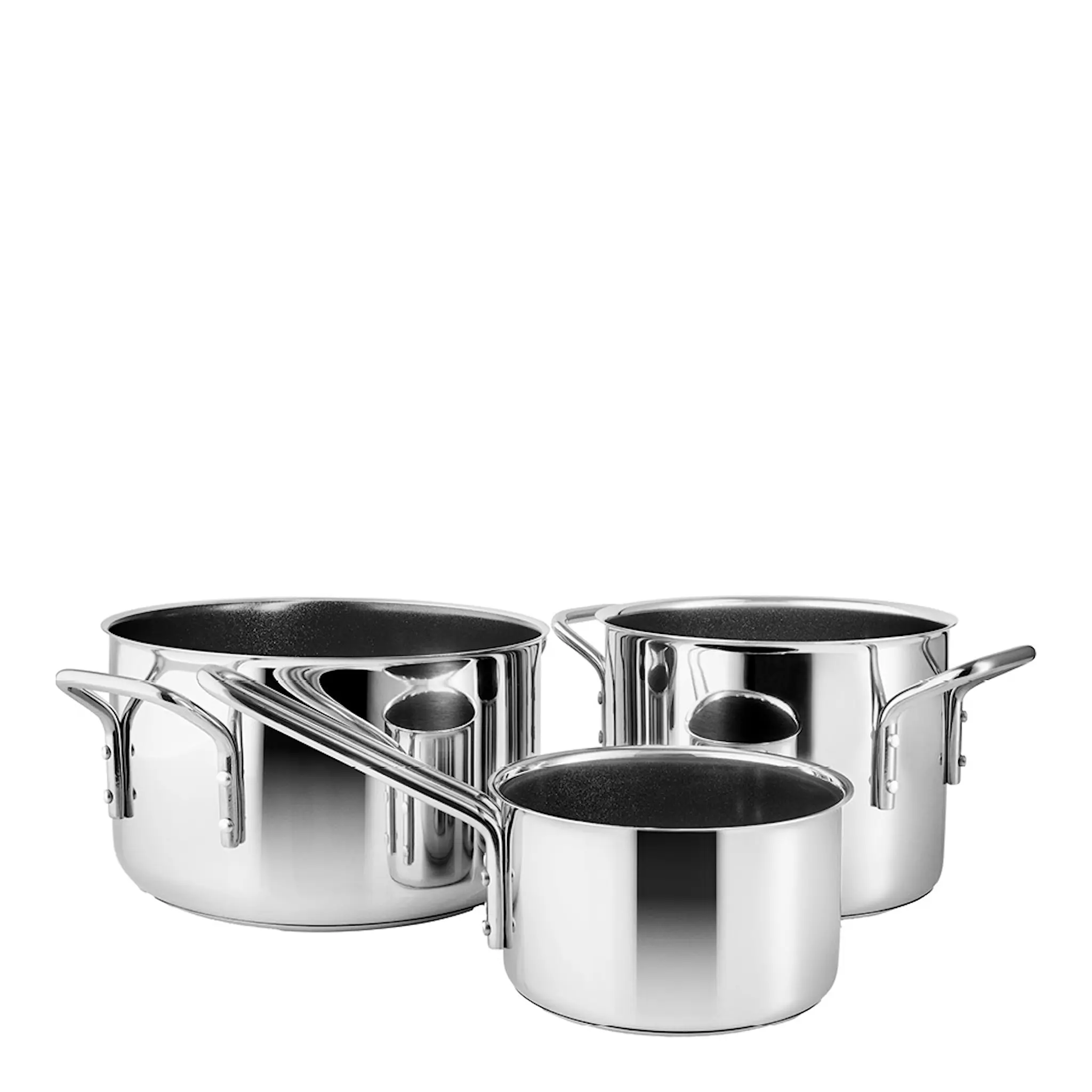 Eva Trio Stainless Steel gryteset 3 delar keramisk Slip-Let® beläggning