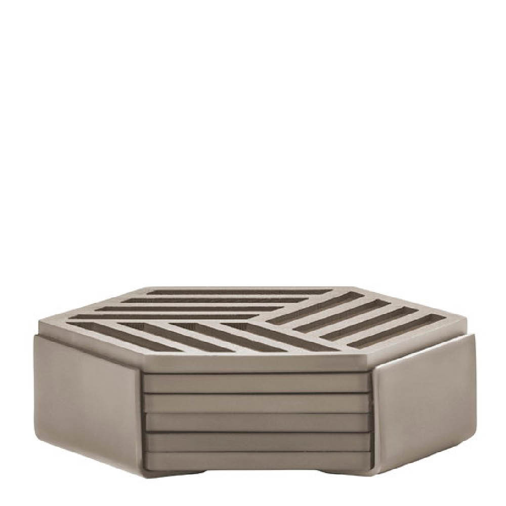 Zone Denmark Hexagon glassbrikker 6 stk taupe