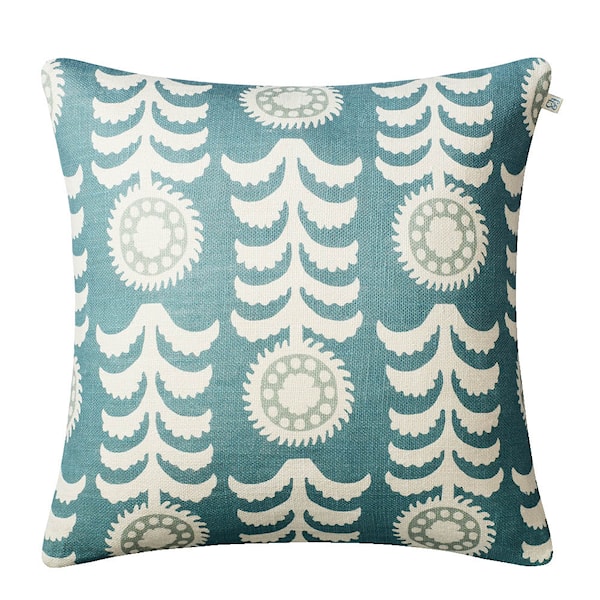 Alok kuddfodral linne 50x50 cm Off White/Heaven Blue/Aqua