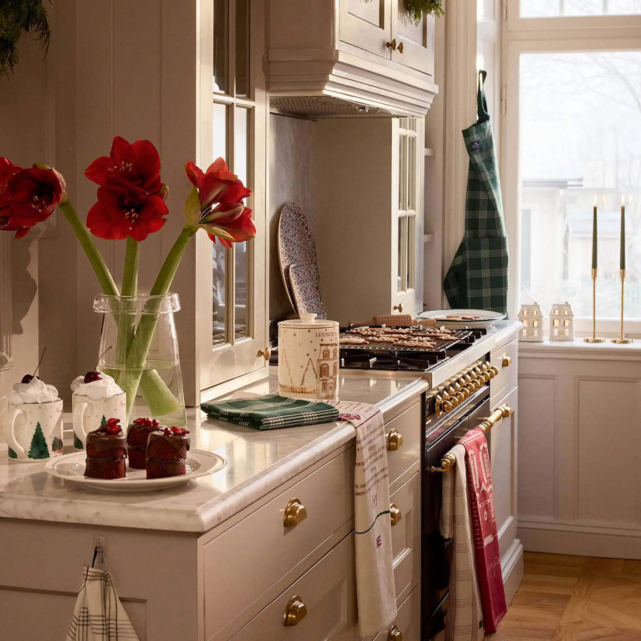 Lexington Original kjøkkenhåndkle bomullsfrotté 50x70 cm grønn/hvit hover