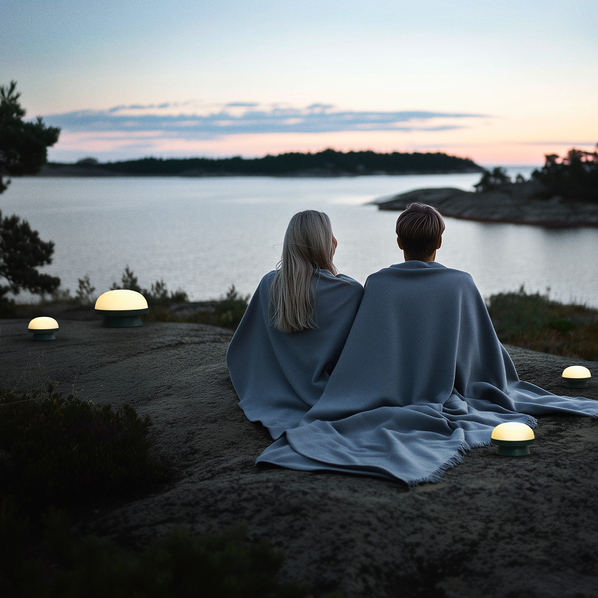 Rosendahl Soft spot solar dots lampe 10,5 cm forest green