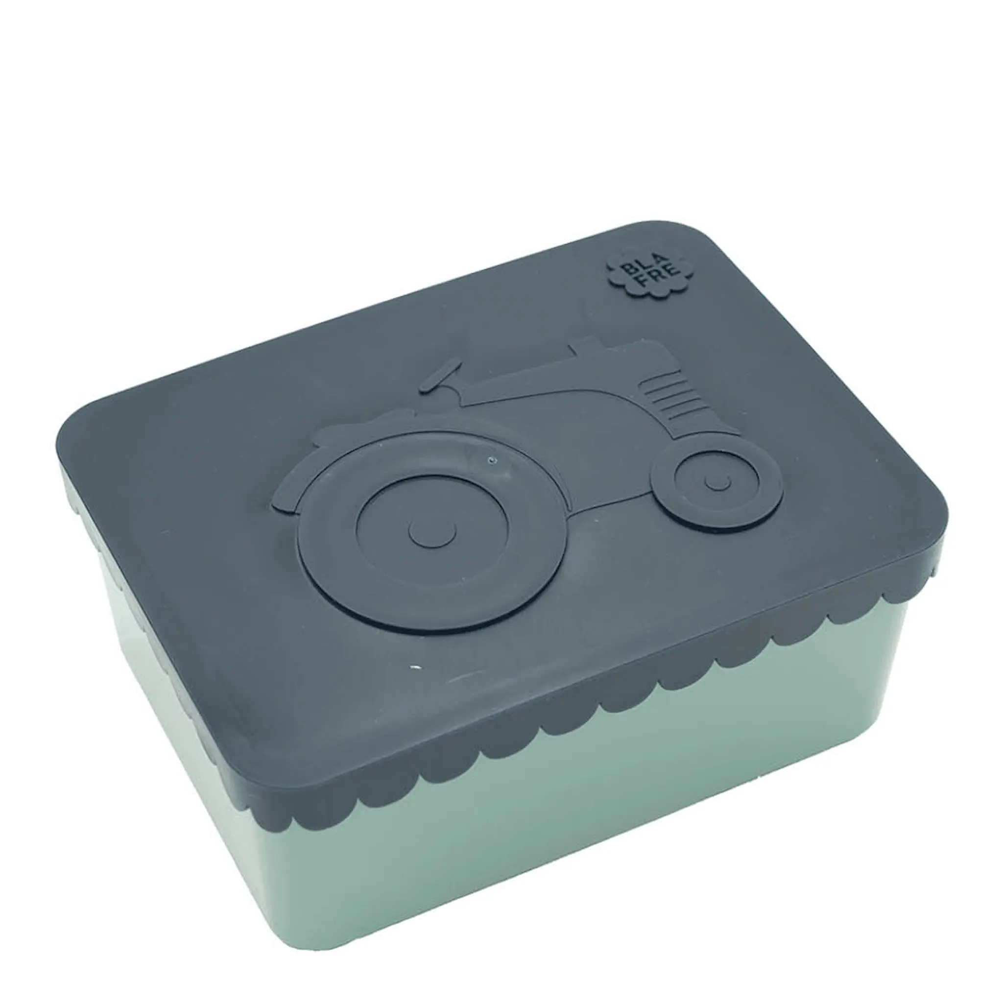 Blafre Matlåda i plast ett fack 11x14 cm Traktor marinblå/blågrön