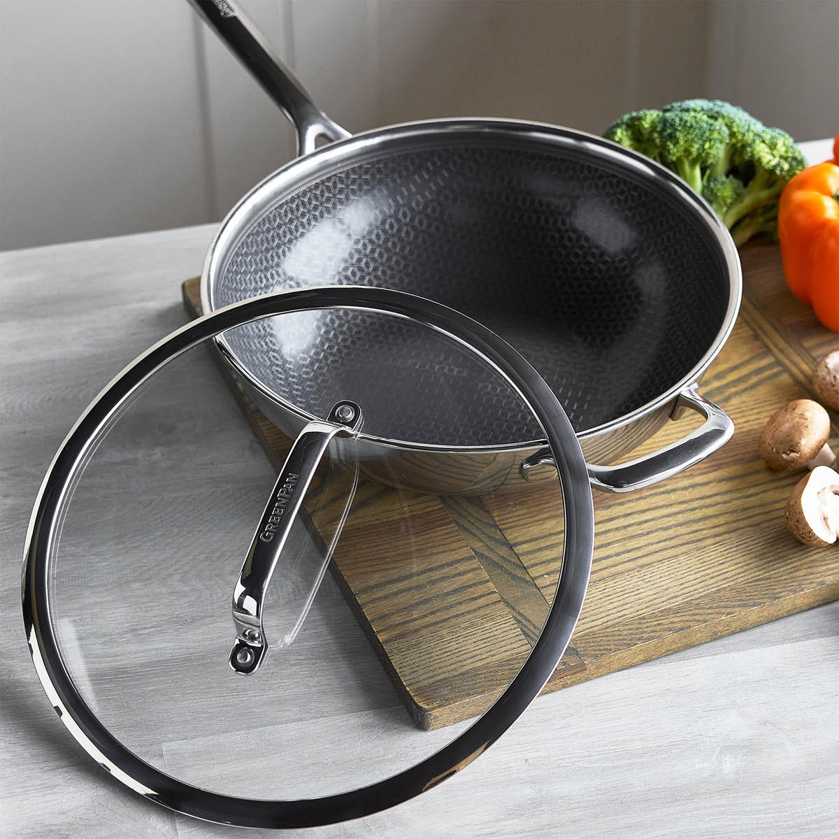 GreenPan Spectra keraaminen hybridi wokkipannu 30 cm