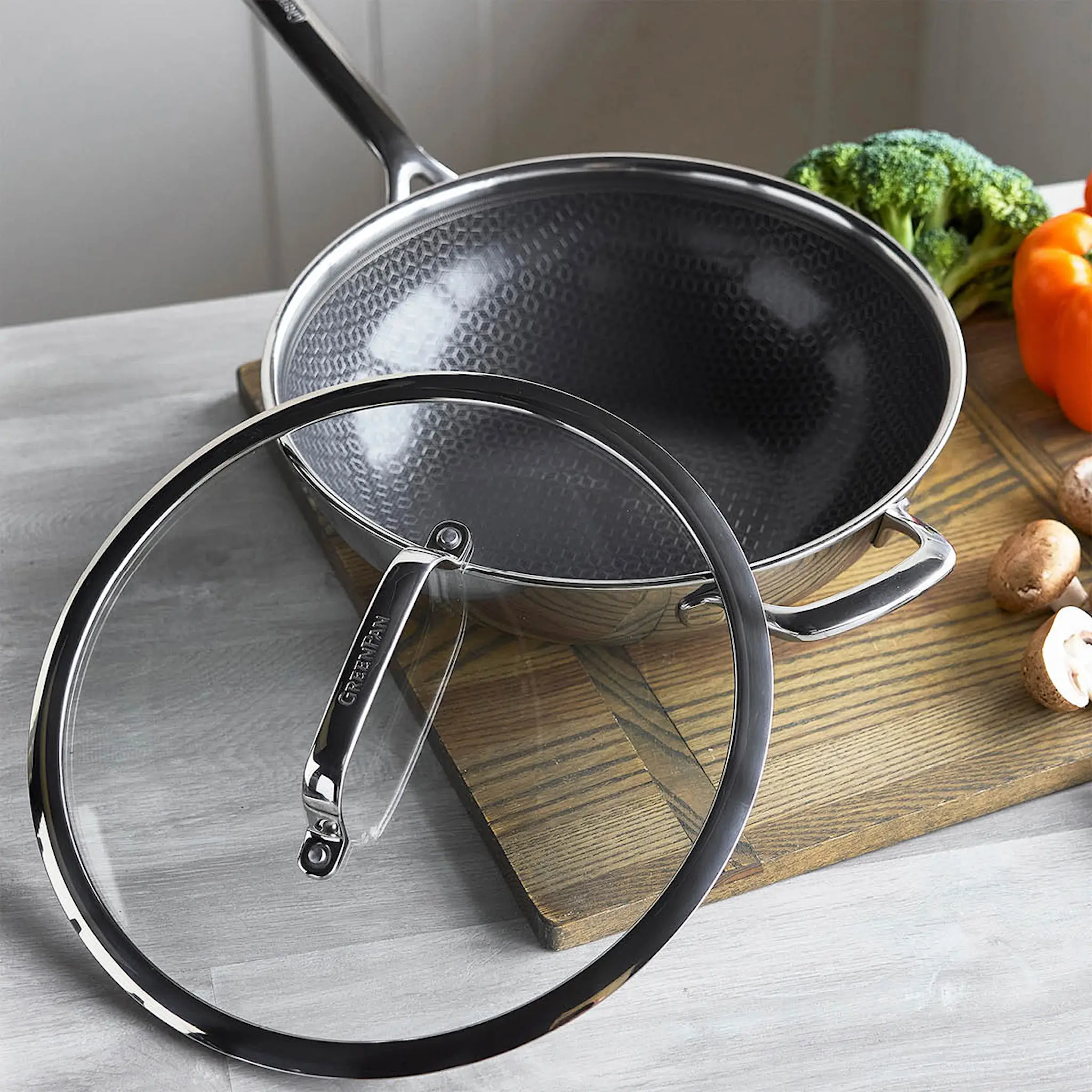 GreenPan Spectra keraaminen hybridi wokkipannu 30 cm