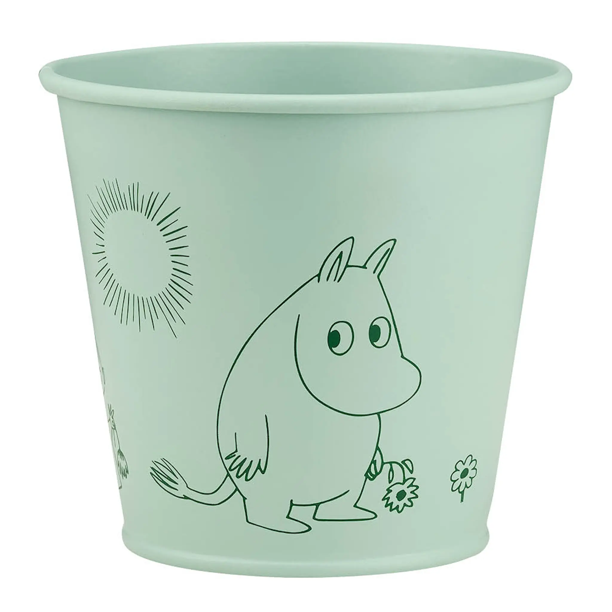 Muurla Mumin plåtkruka 11 cm grön