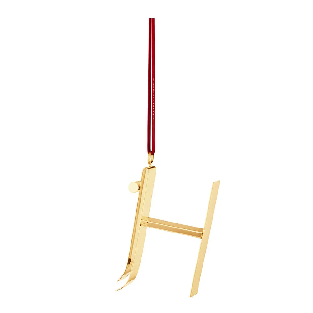Ornament pyntebokstav H gull