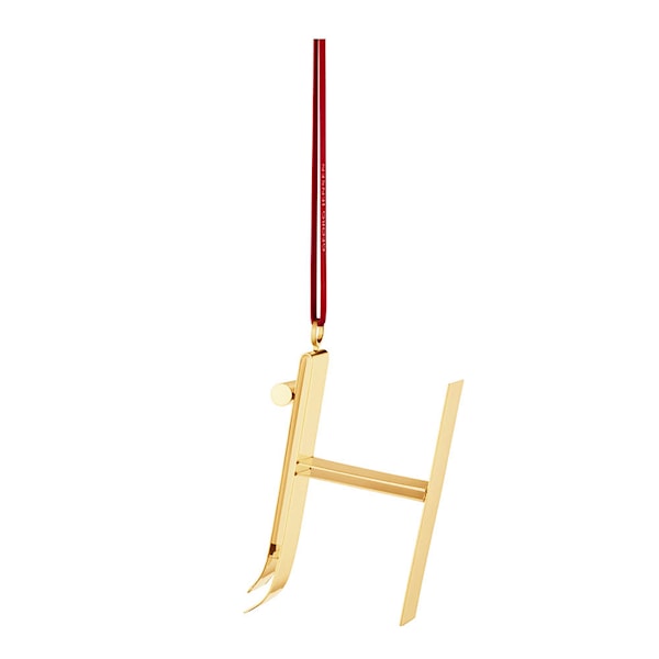 Ornament prydnadsbokstav H guld