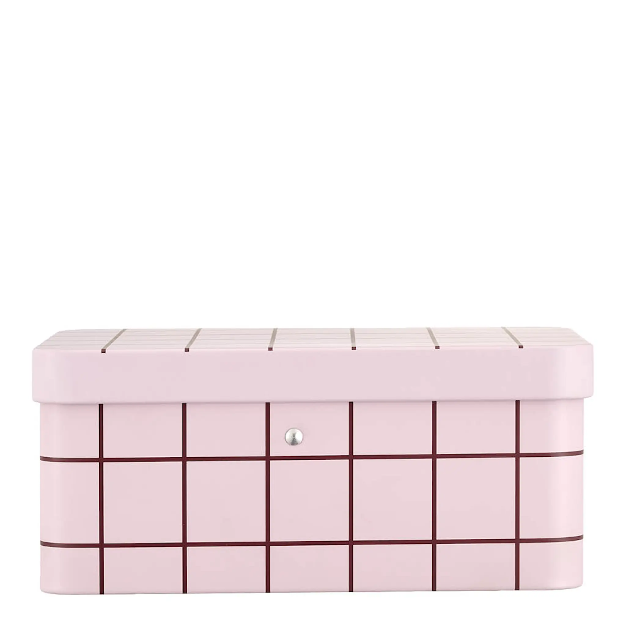Muurla Checks & Stripes teboks med rom 18x13 cm rosa/brun