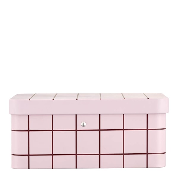 Checks & Stripes teburk med fack 18x13 cm rosa/brun