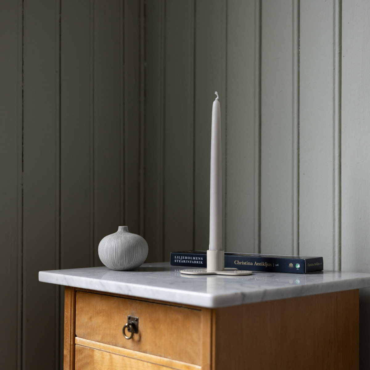 Liljeholmens Christina antikklys 26 cm 4 stk dimgrå