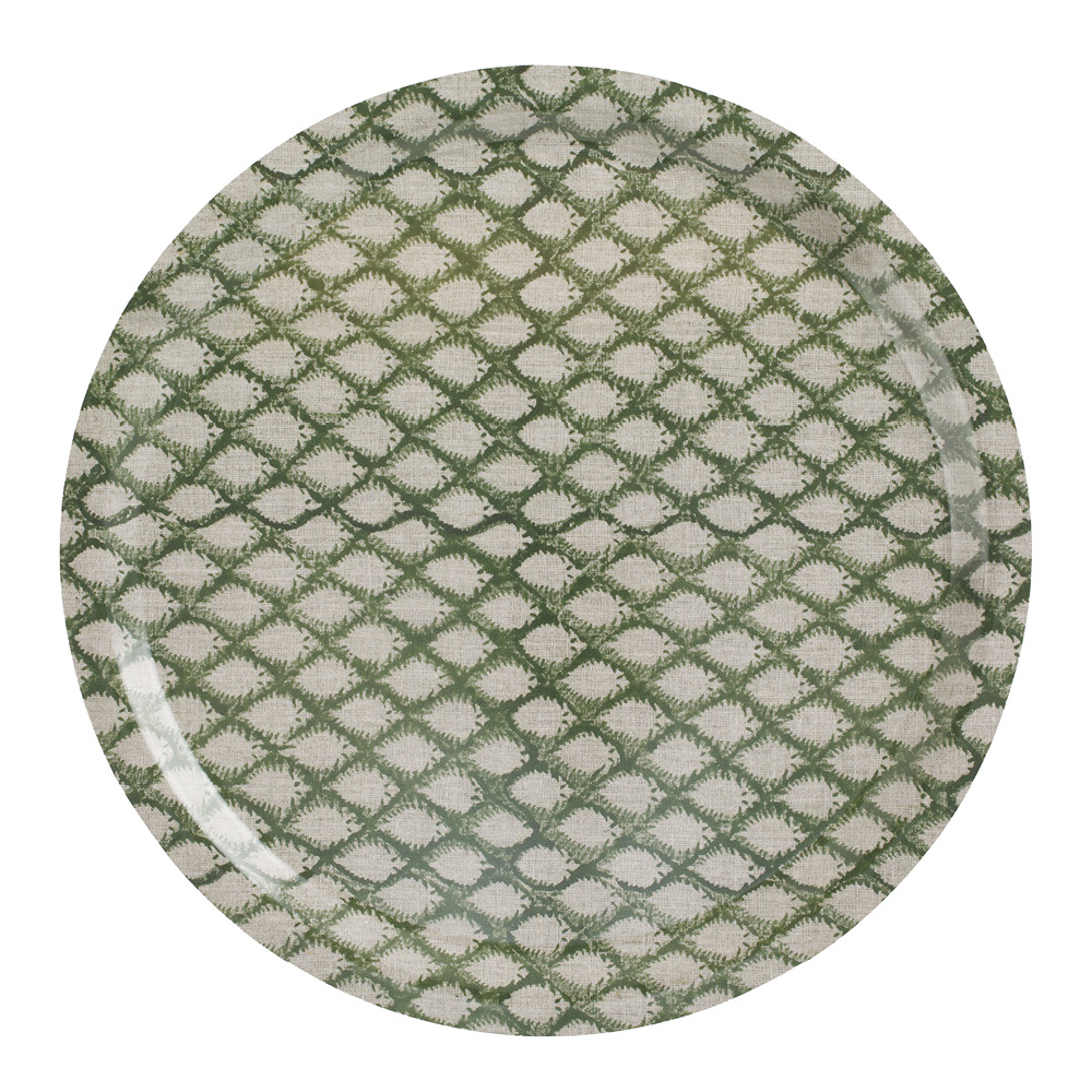 Chamois Cypress rund bricka 49 cm grön