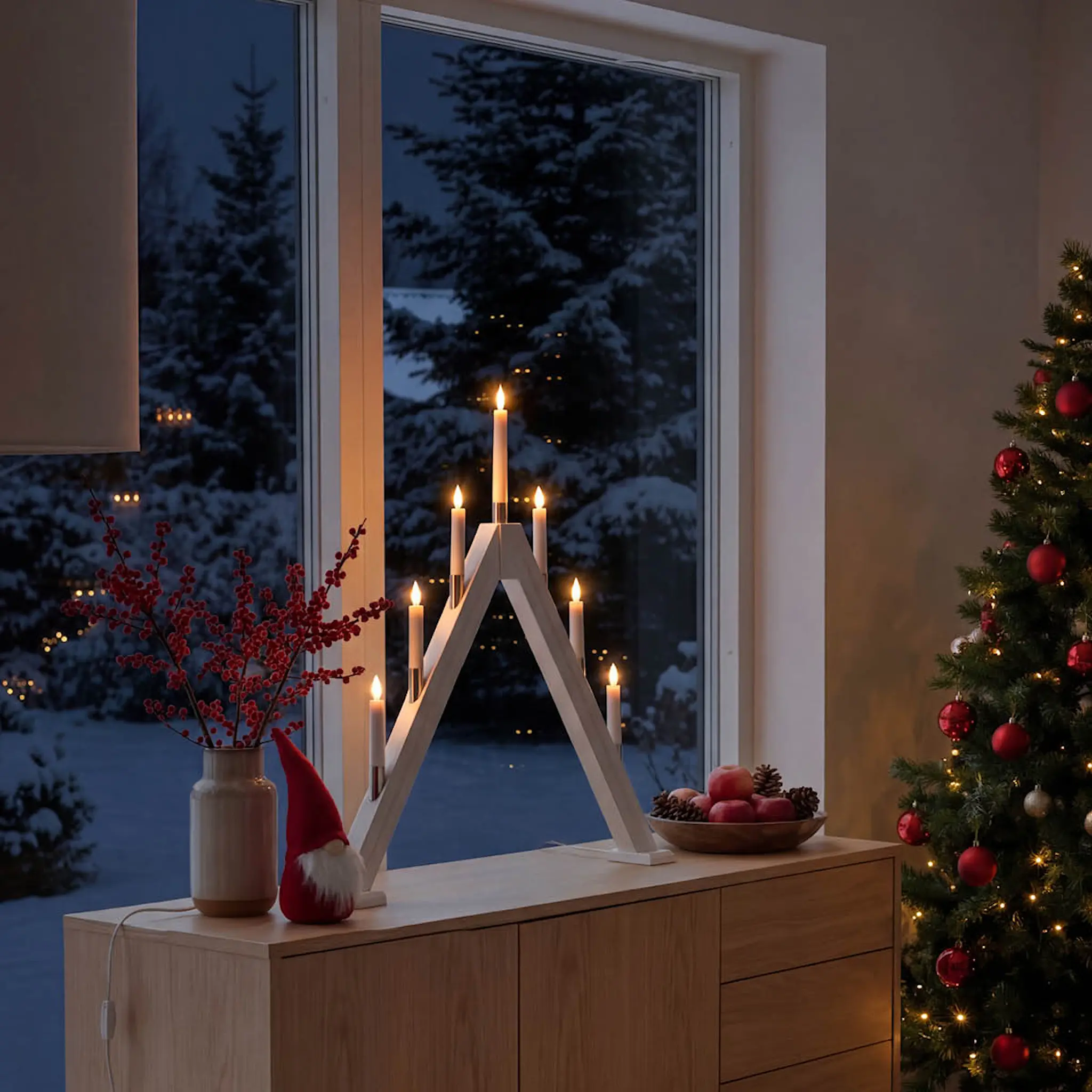 Aneta Lighting Halland adventsstake 59 cm hvit