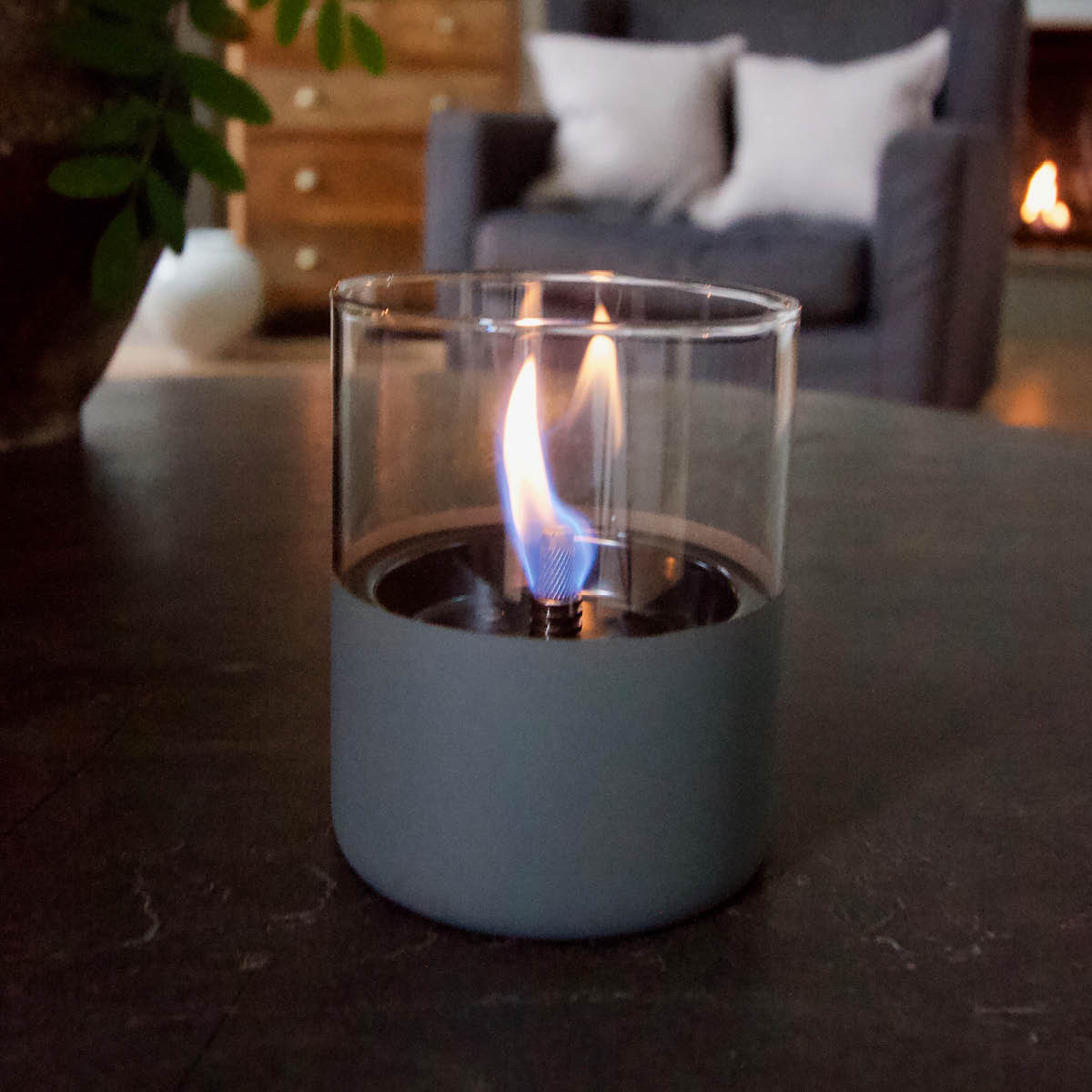Tenderflame Lilly lys 0,25L mørk grå