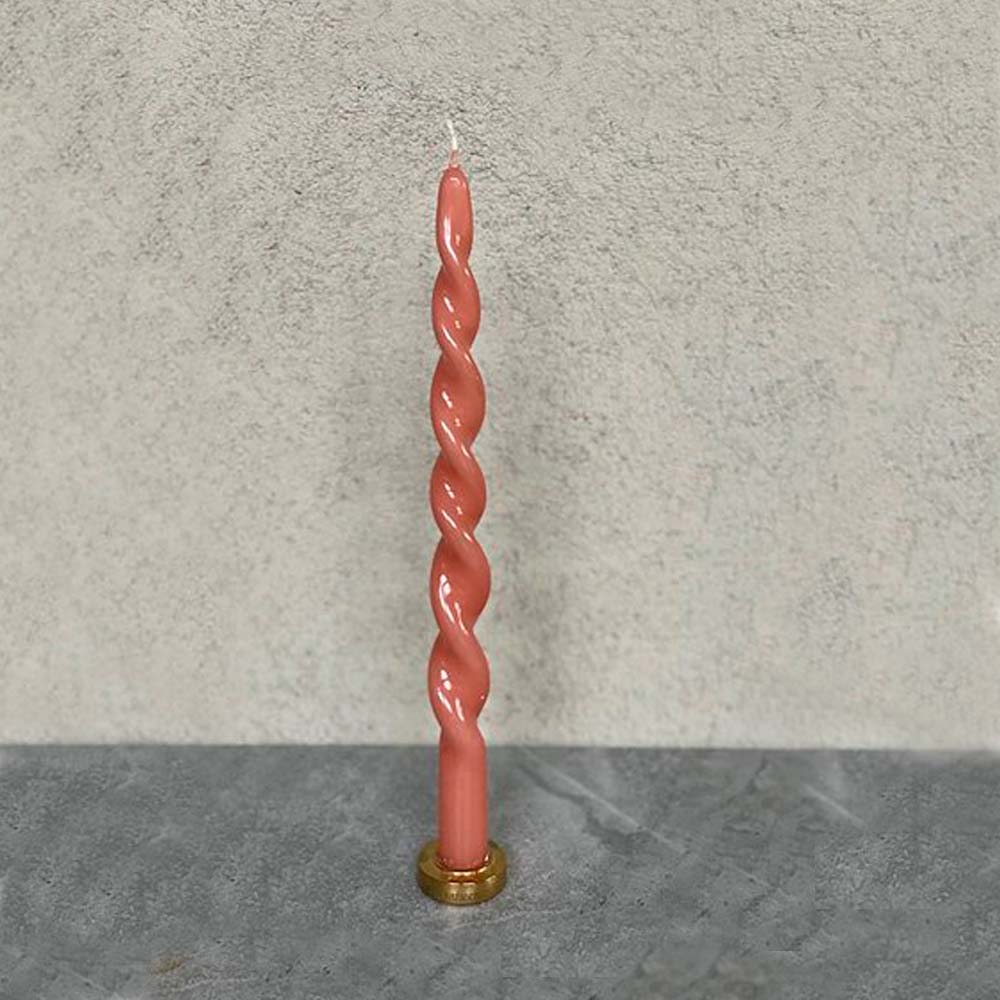 Vio Ljusfabrik Flate lakk lys vridde 29 cm 2 stk fersken