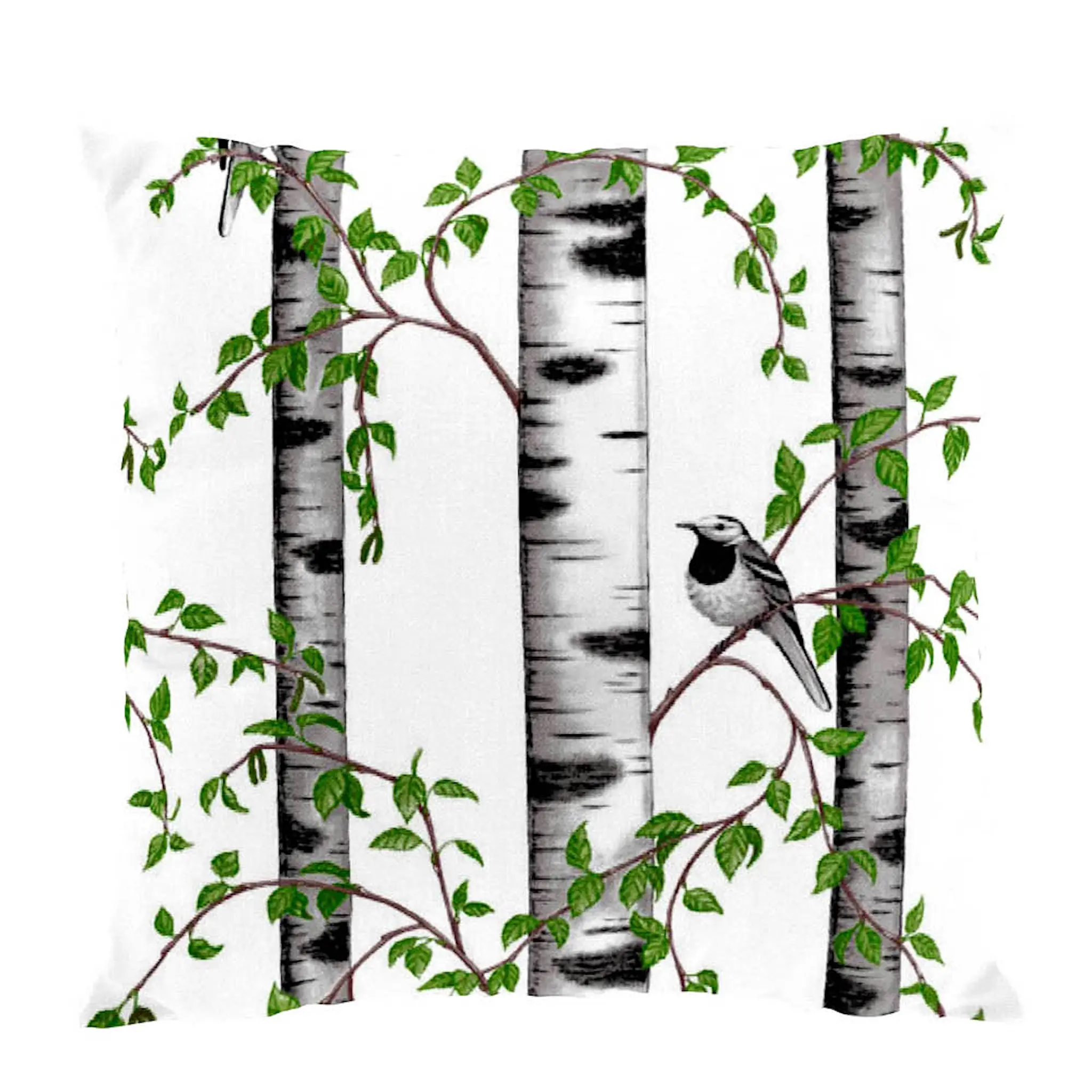 Arvidssons Björkdungen kuddfodral 47x47 cm offwhite/grön