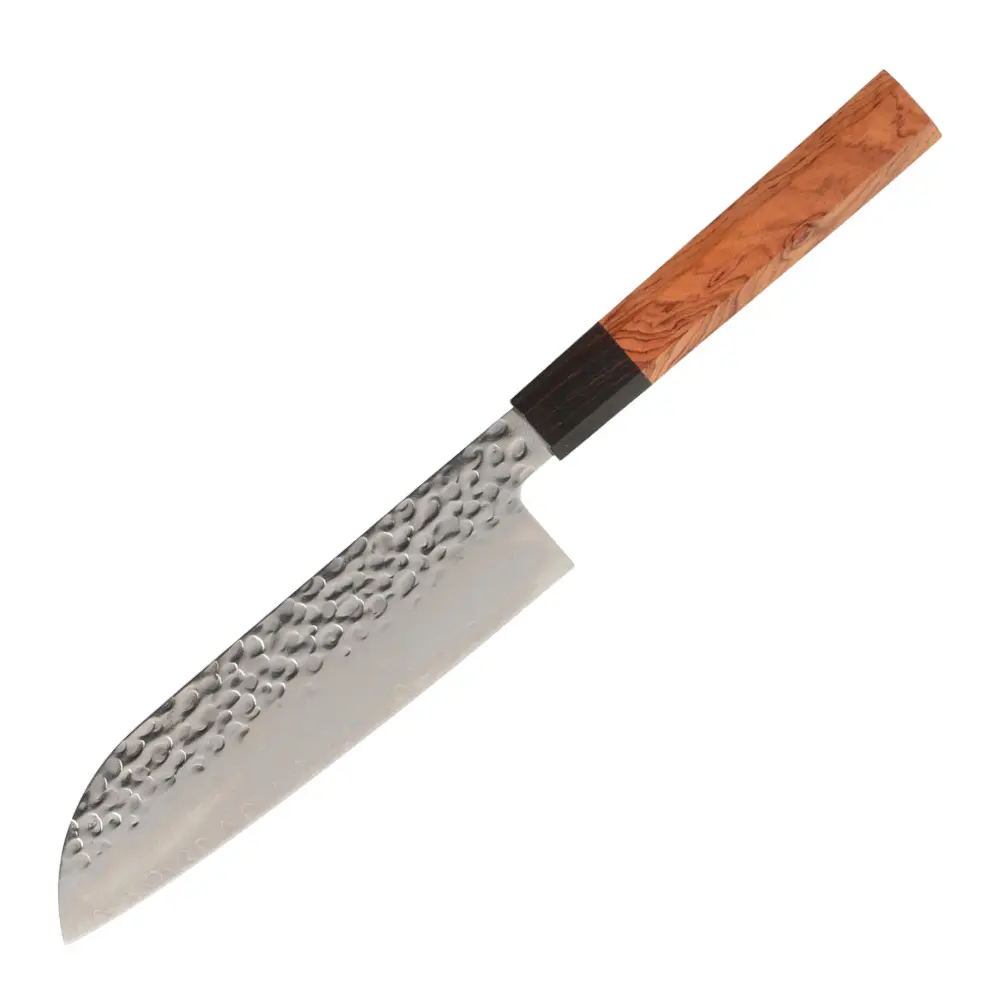 Damascus santoku-veitsi 33 cm Teräs/ruskea/musta
