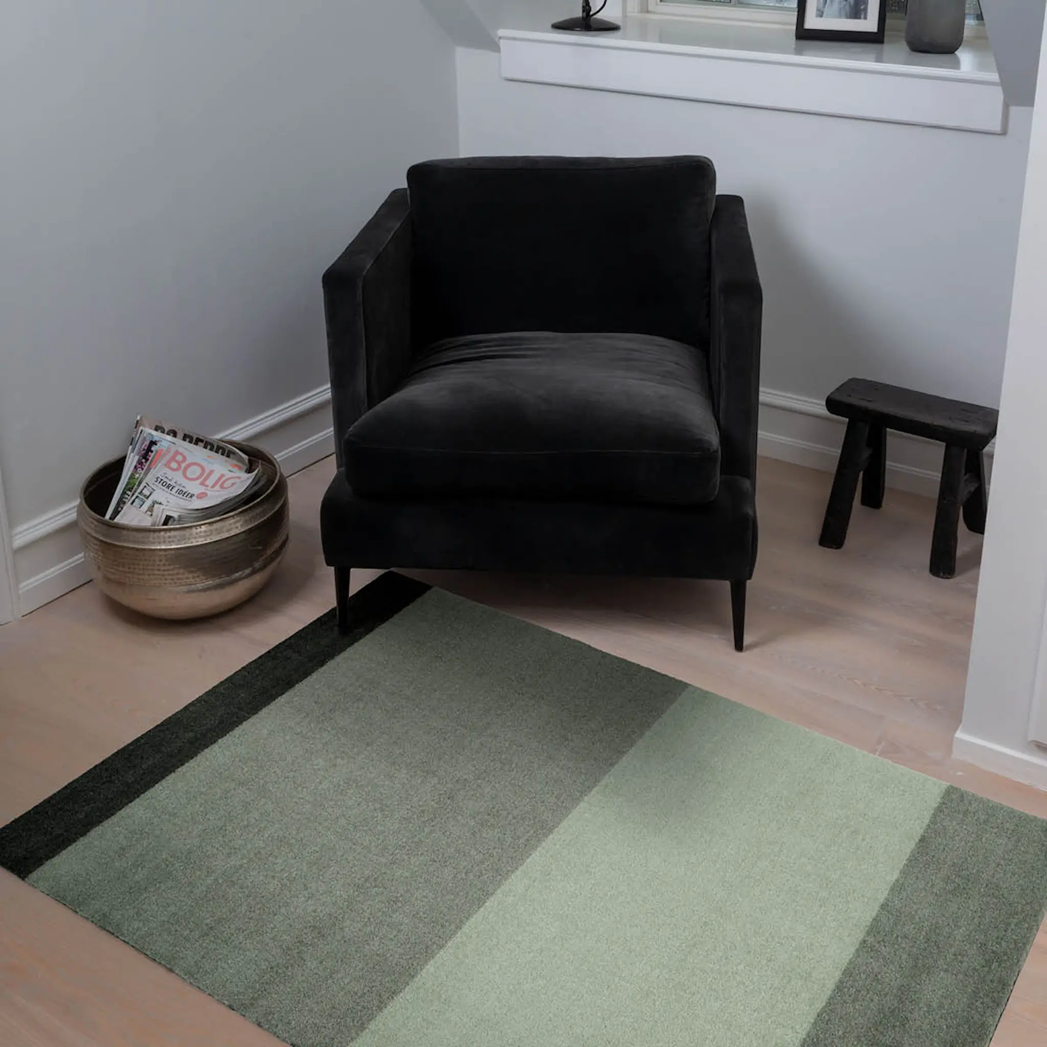 Tica Copenhagen Stripes Horizontally golvmatta 130x90 cm grön