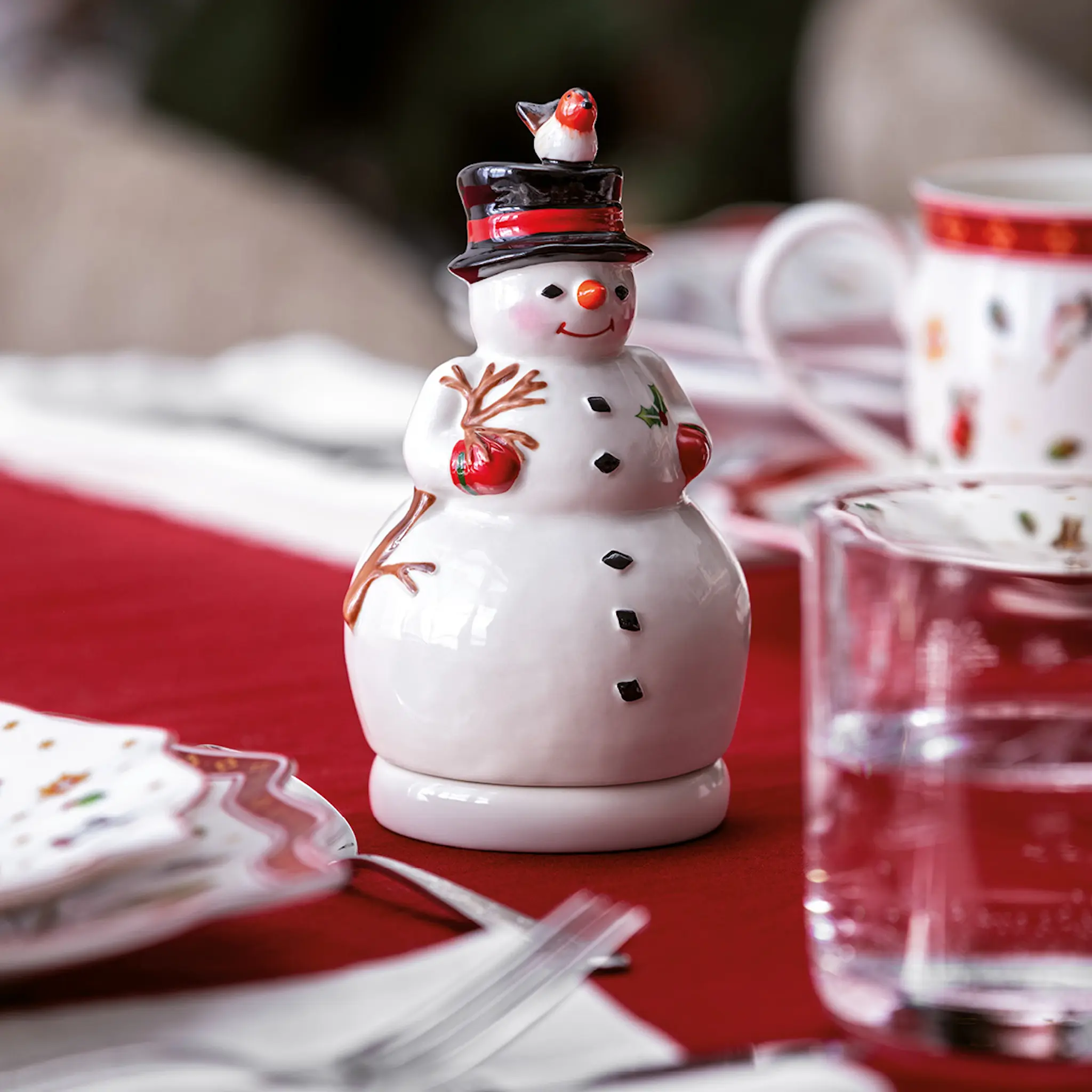Villeroy & Boch Nostalgic Melody snögubbe snurrar 8x15 cm vit
