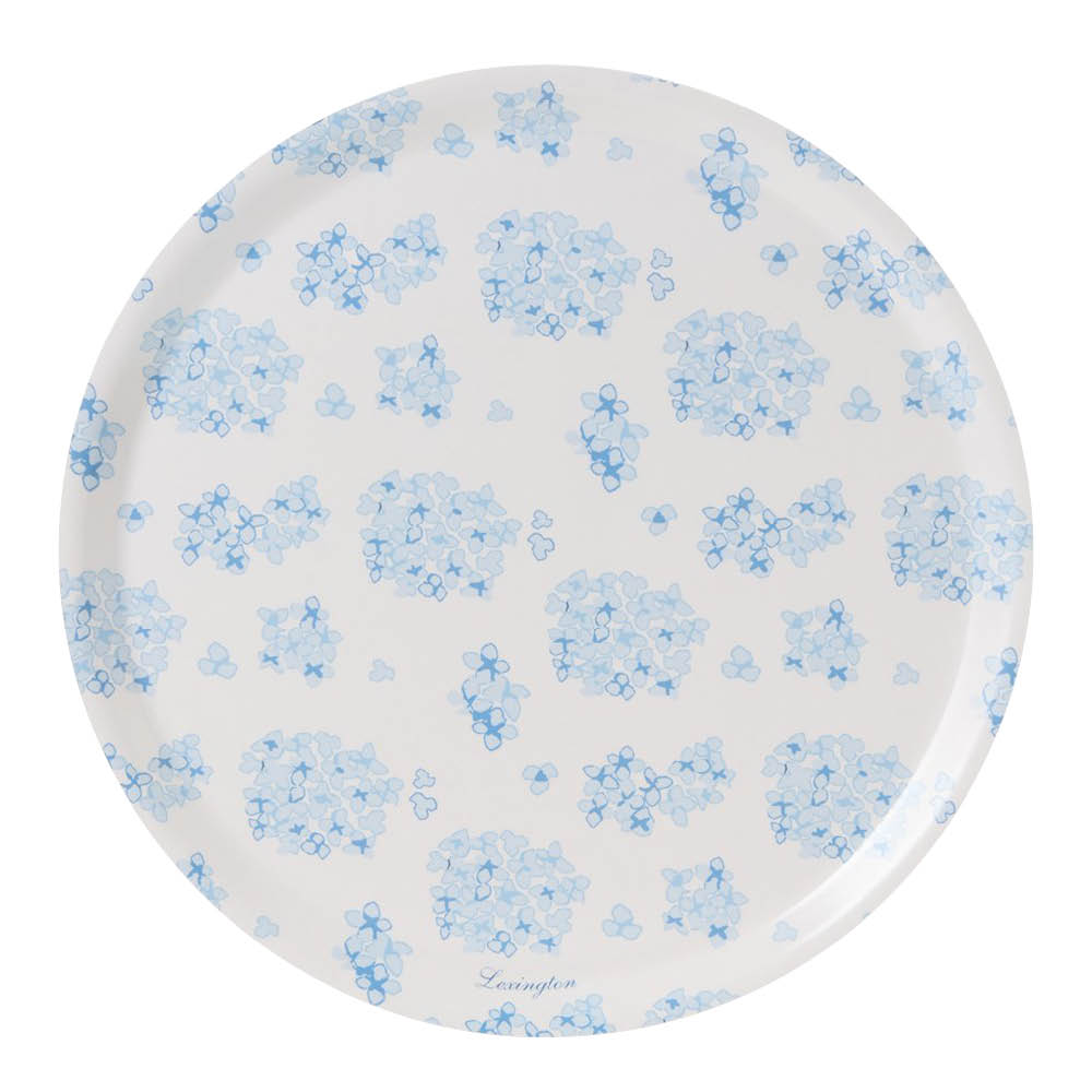 Lexington Rund bricka 38 cm vit/blå blommönster