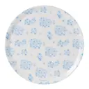 Rund bricka 38 cm vit/blå blommönster