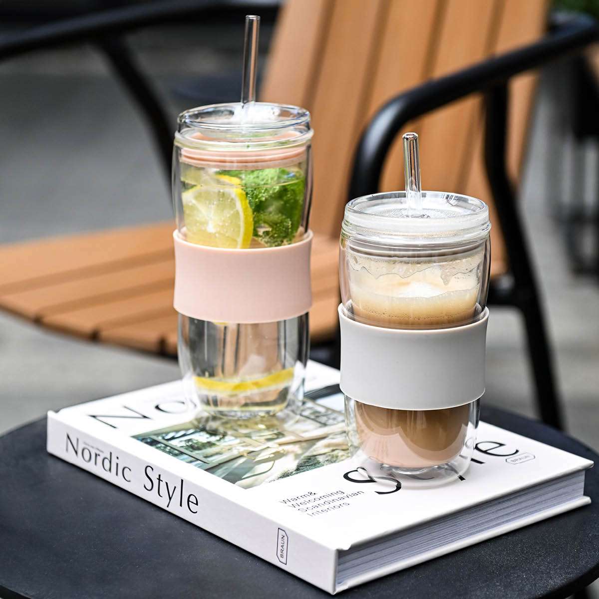 Modern House Sipster dubbelväggat dricksglas 30 cl klar varmgrå
