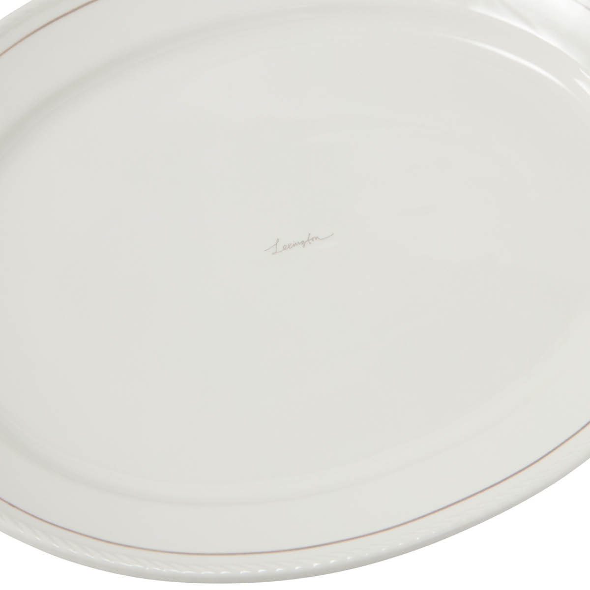 Lexington Icons ovalt fat 29x42 cm vit/beige