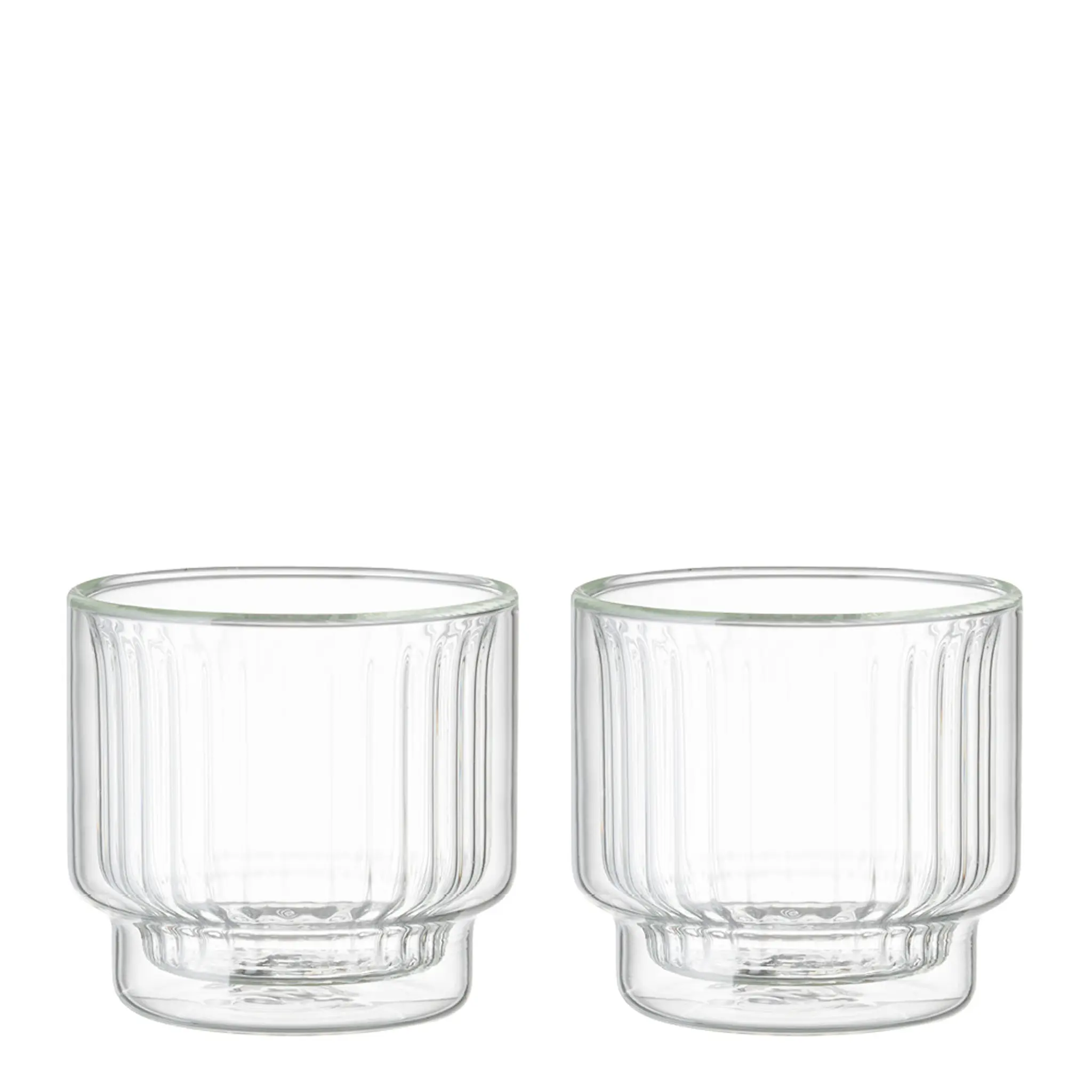 Maku Kitchen Life Dubbelväggade glas 26 cl 2-pack räfflad
