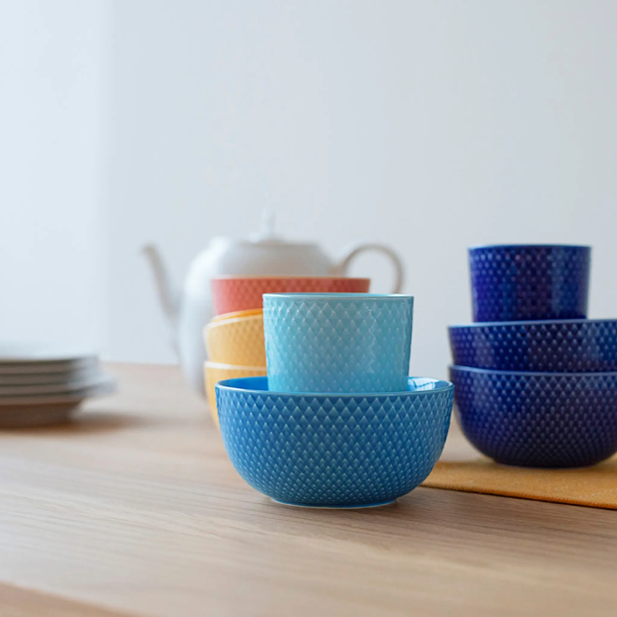Lyngby Porcelæn Rhombe Color Skål 13 cm Blå