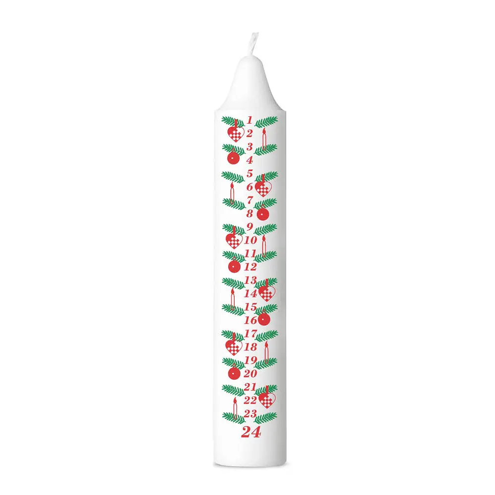Gille kalenderlys julepynt 27 cm rød/grønn