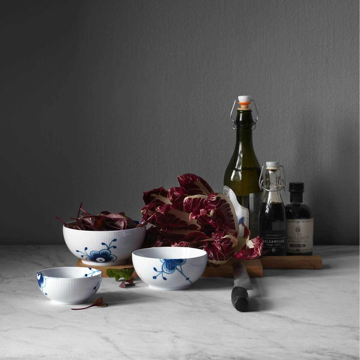 Royal Copenhagen Blå Mega Riflet skål 15 cm