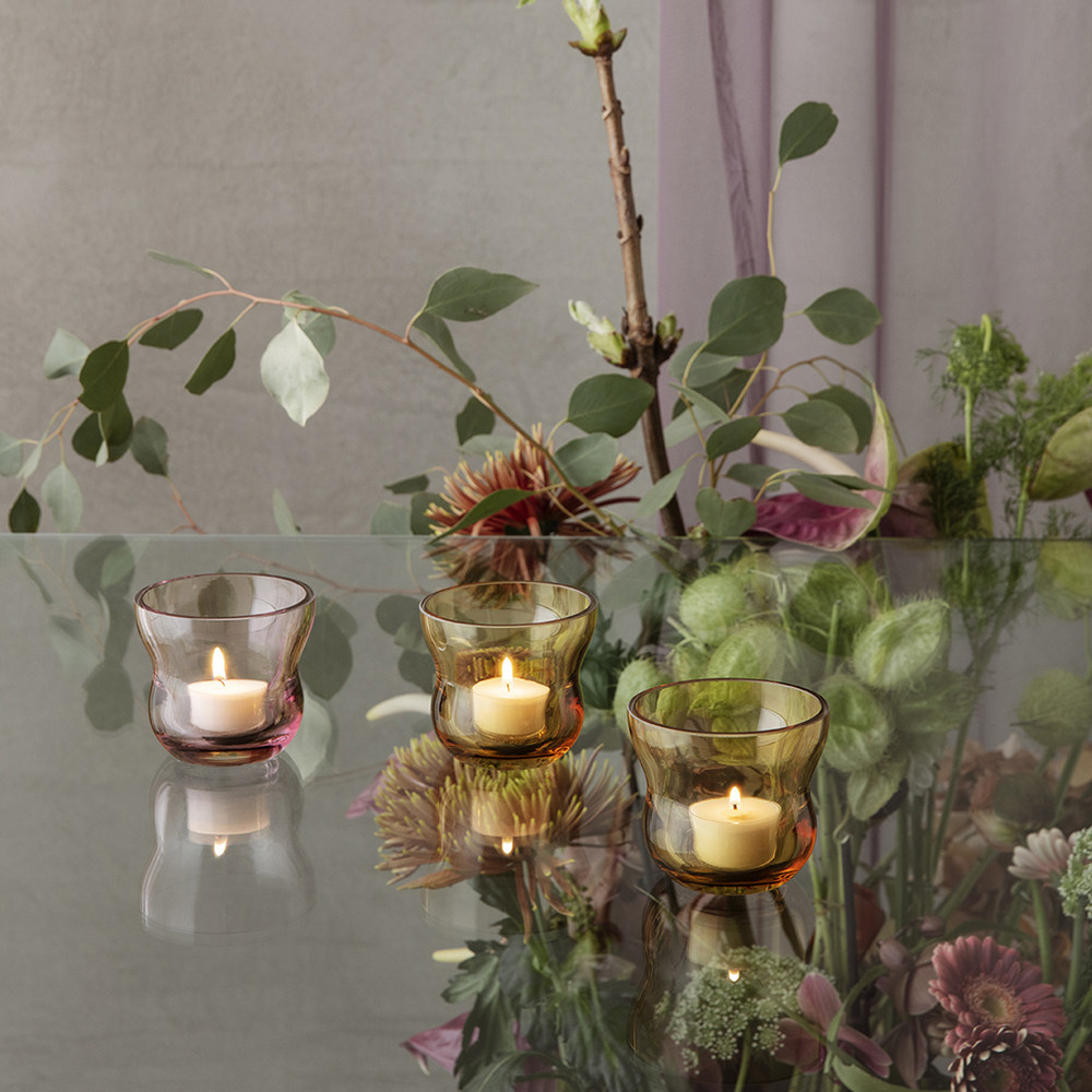 Holmegaard Calabas telyslykt Ø8,5 cm amber