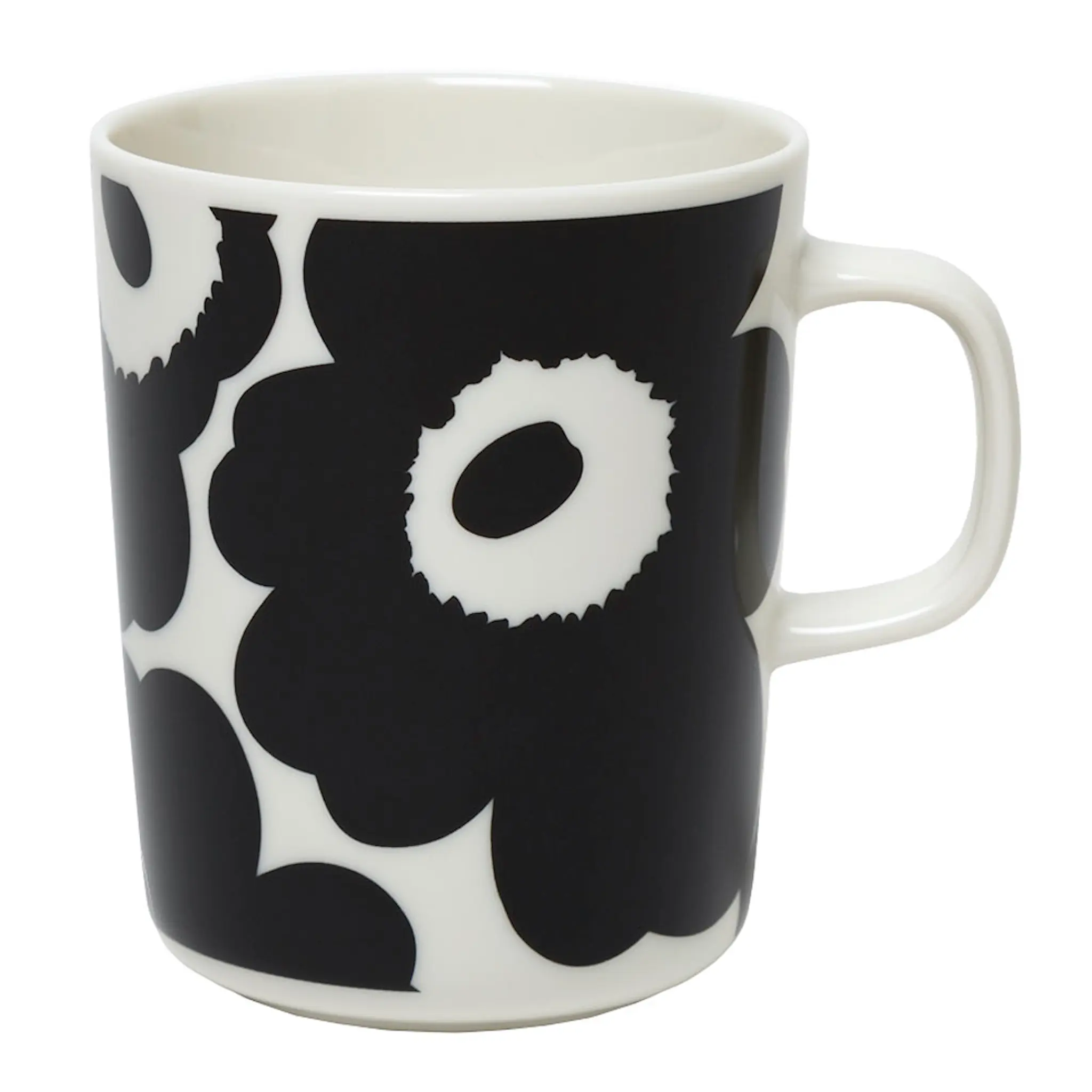 Marimekko Oiva / Unikko Muki 25 cl Musta/Valkoinen