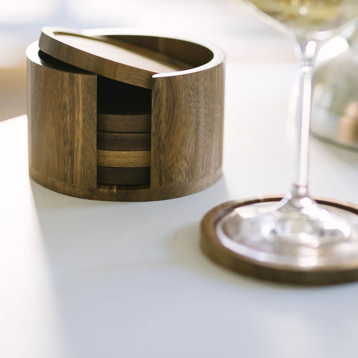 Dorre Gota glassbrikker 6 stk med holder akasie