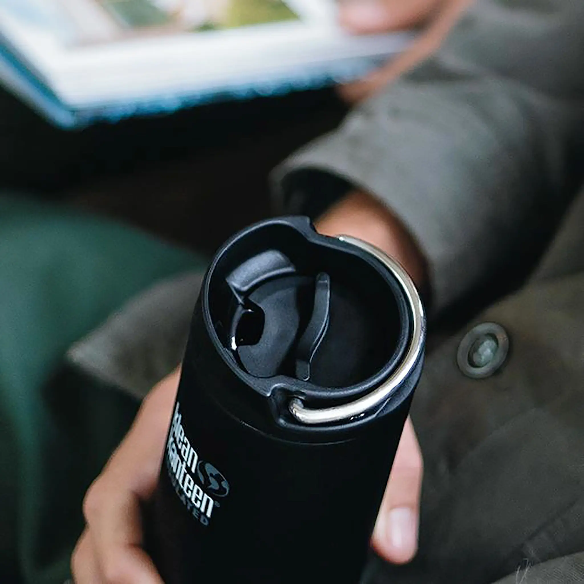 Klean Kanteen TKWide termosmugg 35 cl med cafélock Svart