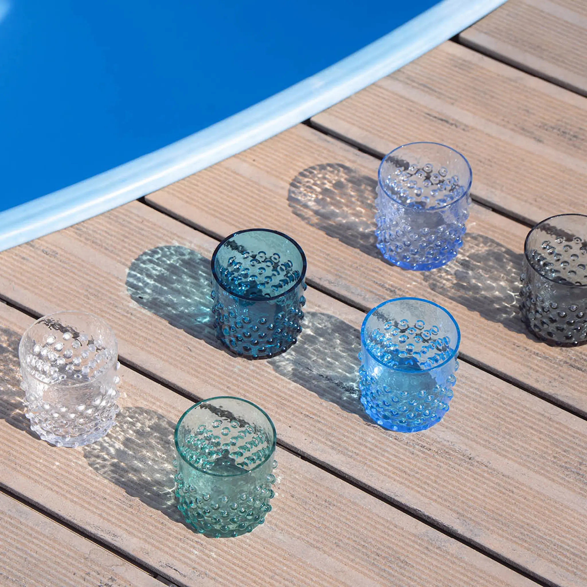 Klimchi Hobnail vannglass 15 cl tåkeblå hover